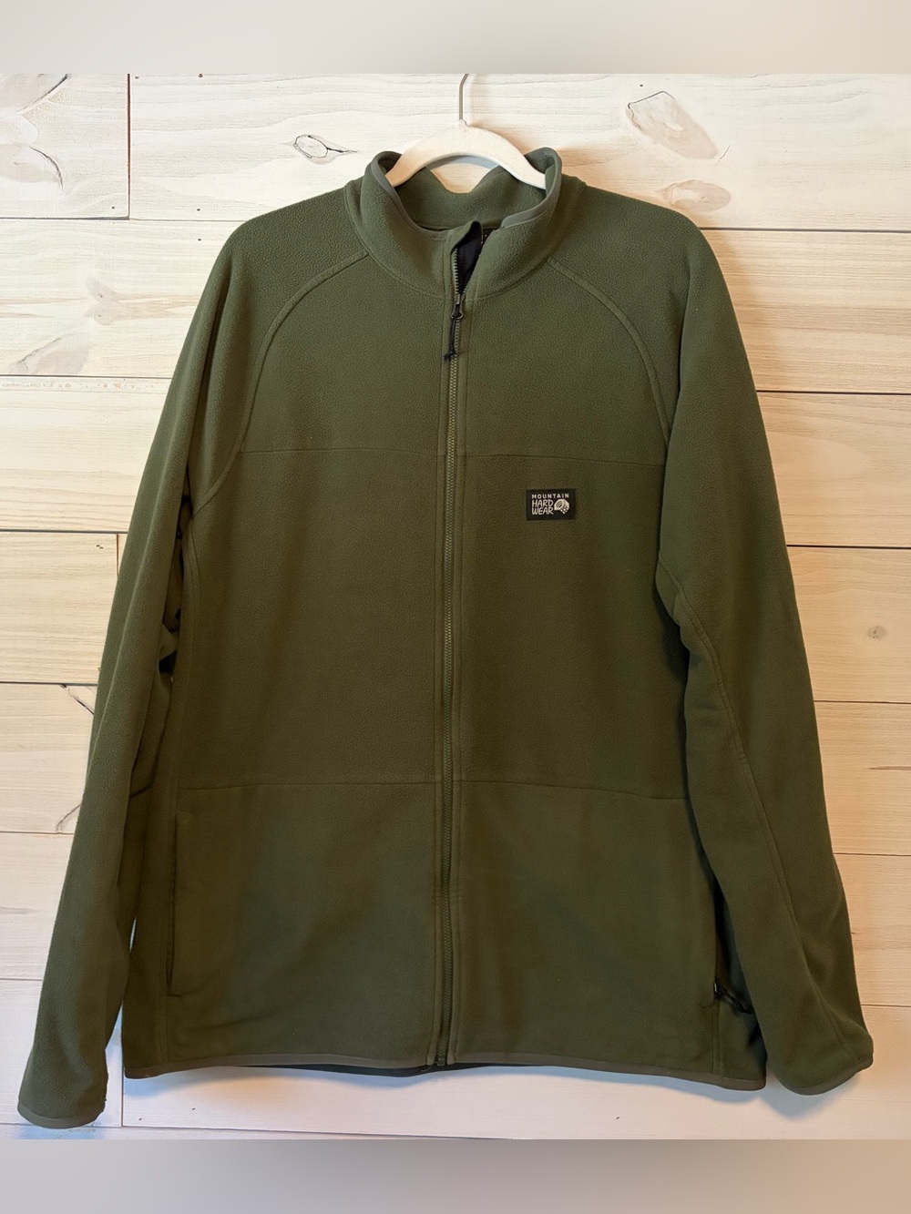 Mountain Hardwear Olive Green Full-Zip Lightweight Fleece Jacket